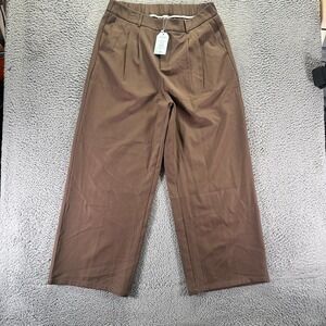 Nimin Pant Womens XL Brown Dress Wide-Leg Business Career Formal Office Pleated